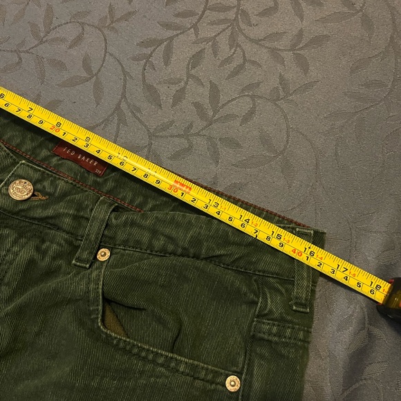 Ted Baker Jeans Tinned Sardines Green Button Fly Size 32R - Picture 8 of 11